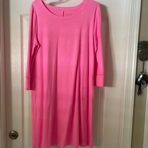 Lilly Pulitzer Pink Sheath Dress with Cuffed 3/4 Sleeves
